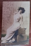 QW18 11 - Fotografie foarte veche - Superba domnisoara - 1904