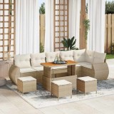 vidaXL Set de canapele pentru grădină 10 pcs Bej și crem Poli Rattan 3363851