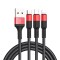 Cablu Incarcare USB - Lightning / USB Type-C / Micro USB 1 m, Negru-Rosu