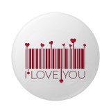 Cumpara ieftin Insigna metalica 58 mm, model Love You cod de bare cu inimioare rosii, sistem prindere cu ac