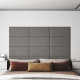 vidaXL Panouri de perete 12 buc. gri deschis 60x30 cm textil 2,16 m&sup2;
