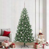 vidaXL Brad de Crăciun cu 300 LED cu suport Verde 240 cm PVC 3396400