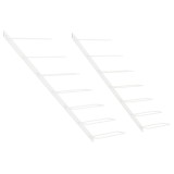 Suport sticle de vin, de perete, 7 sticle, 2 buc., alb, metal