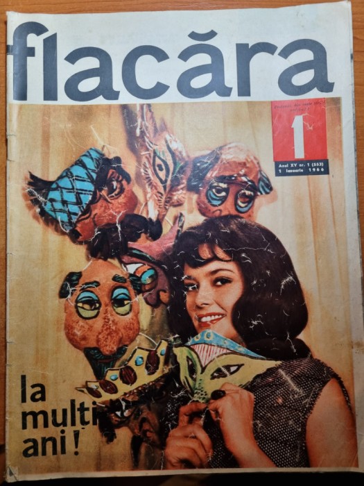 revista flacara 1 ianuarie 1966-locomotiva electrica,numar de anul nou