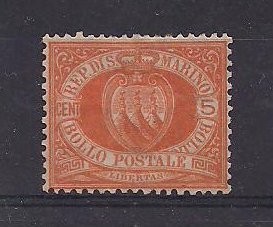 San Marino 1890 Definitives, National coat of arms, 5c, Mi.6, MH AM.160 foto
