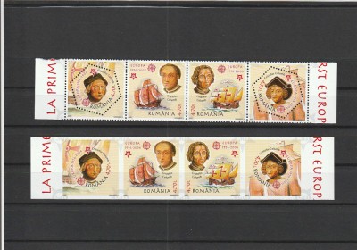 ROMANIA 2005 LP 1691 LP 1691 a LP 1691 b 50 ANI EUROPA CEPT SERII DANTELATA + NEDANTELATA + BLOC MNH NESTAMPILATE foto
