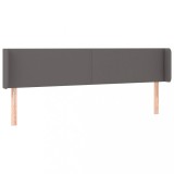 Cumpara ieftin Tablie de pat cu aripioare gri 203x16x78/88 cm piele ecologica