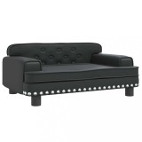 Cumpara ieftin Pat de caini, negru, 70x45x30 cm, piele ecologica