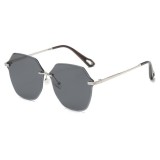 Ochelari de Soare pentru Femei - Techsuit (8195) - Silver / Black Gray