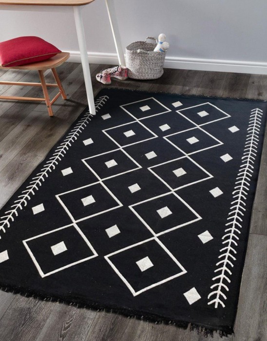 Covor Cotton 2, Negru (diverse dimensiuni)