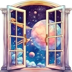 Sticker decorativ, Galaxie, Multicolor, 60 cm, 8236ST-5 foto
