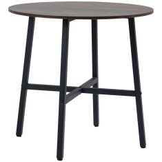 HOMCOM Masă de dining, Masă de bucătărie, masă mare, design industrial, design rustic, &Phi;80 x 76 cm, maro | Aosom Romania