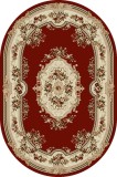 Covor Oval Lotos 575-210, Marime 60 x 110 cm, Rosu, Inaltime Fir 8 mm, Antialergic, Polipropilena, Living, Dormitor, Sufragerie, Birou