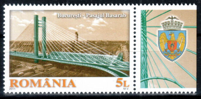 Romania 2011, LP 1905 d, Pasajul Basarab, seria cu vinieta (tabs), MNH!