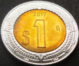 Cumpara ieftin Moneda bimetal 1 NUEVO PESO - MEXIC, anul 2017 *cod 1849, America Centrala si de Sud