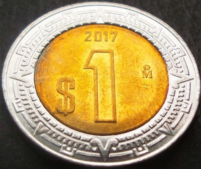 Moneda bimetal 1 NUEVO PESO - MEXIC, anul 2017 *cod 1849 foto