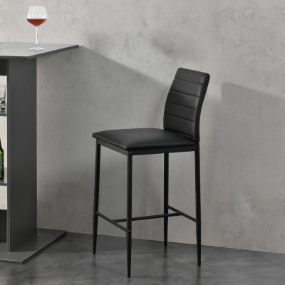 Scaune de bar LidkopingS set 2 buc negru [en.casa] HausGarden Leisure foto