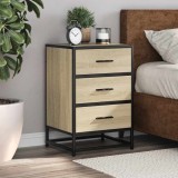 VidaXL Noptiera din stejar Sonoma 40x34,5x60cm lemn prelucrat si metal