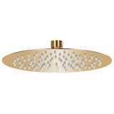 Gossi cap de dus tip ploaie rotund, auriu, 20 cm, otel inoxidabil