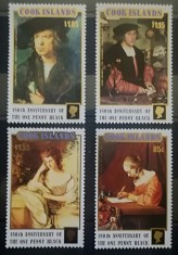 BC12, Cook Islands 1990, serie picturi, Penny Black 150 de ani foto
