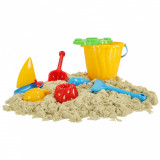 Set de joaca pentru nisip cu galetusa si 7 accesorii Yellow, Ikonka