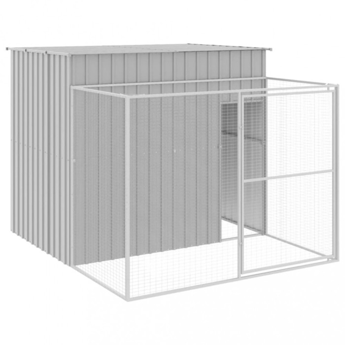 Cusca de caine &amp; tarc gri deschis 214x253x181cm otel galvanizat