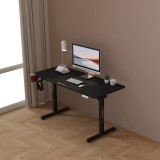 Birou inaltime reglabila Stryn 140x60cm aluminiu negru [pro.tec] HausGarden Leisure