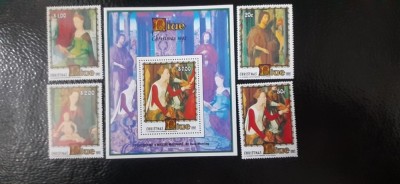 Niue-Craciun 1992-arta,pictura Memling -serie si colita nestampilate MNH(W 2) foto