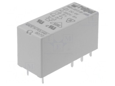 Releu electromagnetic DPDT 9VDC 8A PCB foto