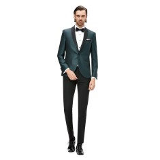 Sacou barbati ceremonie jacquard verde S006