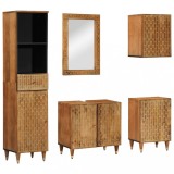 Cumpara ieftin Set mobilier de baie, 5 piese, lemn masiv de mango