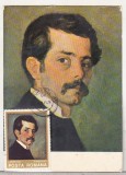 bnk cp Ion Andreescu - Autoportret - circulata 1985 - marca fixa