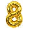 Balon din Folie Cyrax, Cifra 8, 81 cm, Pentru Aer sau Heliu, Bulk, Auriu