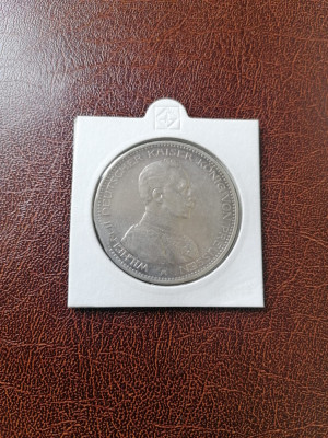 Prusia, 5 Mark 1914, 27.77 gr argint 0.900 foto