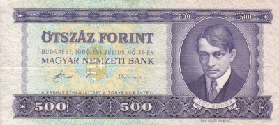 UNGARIA 500 forint 1990 VF+++!!! foto