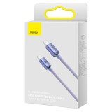 CABLU alimentare si date Baseus Crystal Shine, Fast Charging Data Cable pt. smartphone, USB Type-C la USB Type-C 100W, 2m, violet &amp;quot;CAJY000705&amp;quo