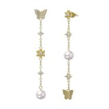 Cumpara ieftin Cercei lungi argint 925, JW1730, model fluture, placati cu aur