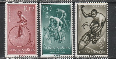 Guinea Spaniola 1959- Ciclism 3v MNH foto