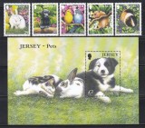 Jersey 2003 - Animale de companie, Serie + Colita, MNH