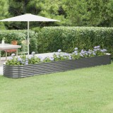 vidaXL Strat &icirc;nălțat grădină gri 440x80x36cm oțel vopsit electrostatic