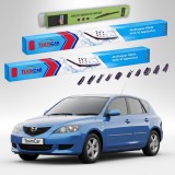 Cumpara ieftin Stergatoare Mazda 3 BK Hatchback 2003-2006 Set Fata si Spate Flat Premium TeamCar