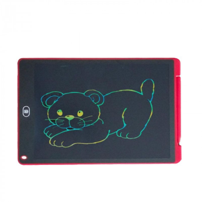 Tableta digitala color 12 inch, pentru scris si desenat cu ecran LCD, 29 cm, rosu,3ani+