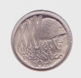 Moneda Polonia 10 Zloti 1968 - KM#60 UNC ( comemorativa )
