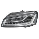 Far Audi A8, 11.20, partea Stanga, cu sistem iluminat in curba; cu lumina timp de zi tip LED; LED; electric; fara motor; fara unitate control LED,, Hella