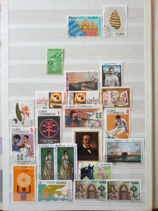 Lot Cuba - 63 timbre stampilate deparaiate