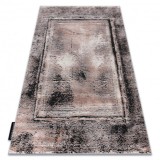 Covor DE LUXE modern 634 Cadru vintage - structural gri / roz, 120x170 cm, Dreptunghi, Poliester