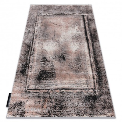 Covor DE LUXE modern 634 Cadru vintage - structural gri / roz, 140x190 cm foto