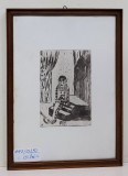 Arlechin - Gravura, Semnata, Dimensiuni 11.5 x 8 cm, Album Arta