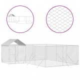 Cumpara ieftin Padoc de exterior cu acoperis argintiu 6x6x2,5m otel galvanizat