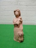 Unicat !! MATERNA - SCULPTURA in LUT - figurina CERAMICA , atelier scandinav , semnata